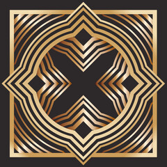 Obraz premium Retro pattern in the style of Gatsby. Art deco geometric gold background. Decoration for vintage parties, invitations, posters, flyers, booklets, cards.