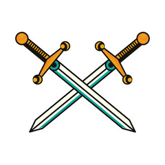 swords weapons crossed tattoo art icon
