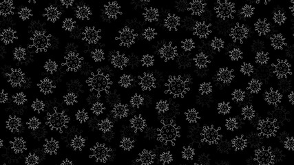 Background from bacteria. Coronavirus. Seamless. The black. White