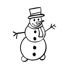 Snowman handdrawn doodle vector good for christmas and other winter design.. 
