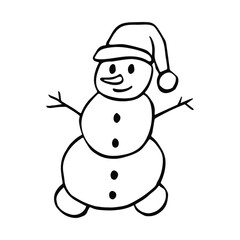 Snowman handdrawn doodle vector good for christmas and other winter design.. 