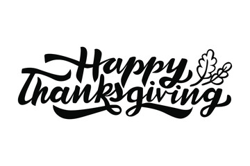 Happy Thanksgiving hand lettering vector for postcards and other design