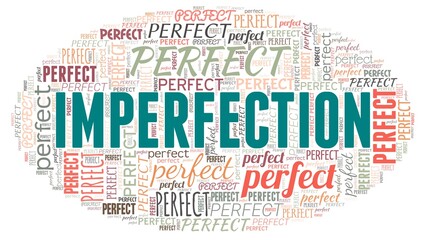 Imperfection word cloud isolated on a white background