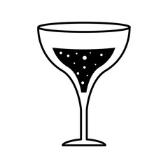 margarita cocktail glass cup silhouette style icon design, Alcohol drink bar and beverage theme Vector illustration