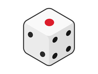 一の出目のサイコロのイラスト