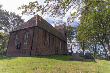 Fototapeta na wymiar The reformed church at Oostum, The Netherlands