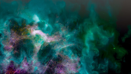Blue space star nebula. Incredibly beautiful spiral galaxy somewhere in deep space.