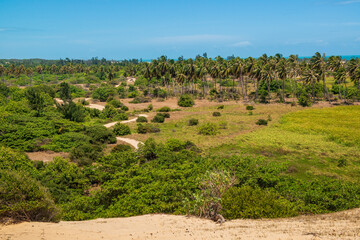 Fototapeta na wymiar Cumbuco dunes in Caucaia, near Fortaleza, Ceara, Brazil on October 29, 2017.