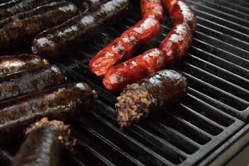 chorizo and black pudding barbecue with Burgos rice ready to eat with friends