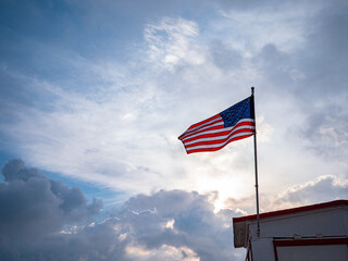 American flag against the sky