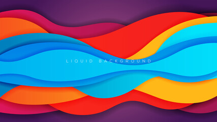 Liquid colorful background with dyanmic shadow on background