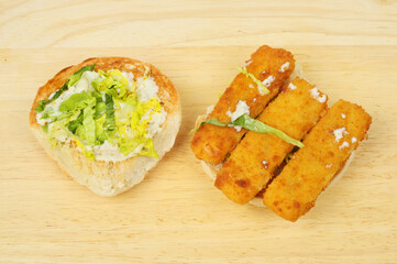 Open fish finger roll