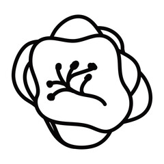 chinese flower line style icon design, natural floral nature plant ornament garden decoration and botany theme Vector illustration
