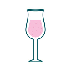 hurricane cocktail glass cup line and fill style icon design, Alcohol drink bar and beverage theme Vector illustration