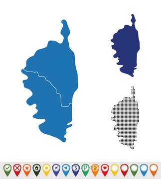 Set outline maps of Corsica