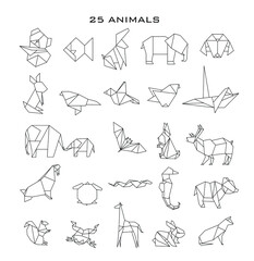 Animal set, geometric origami linear collection