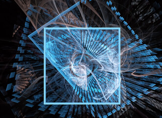 Technological textured background. Fractal graphics. Science and technology concept.