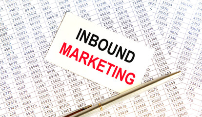 Obraz premium Notebook with Tools and Notes About Inbound Marketing