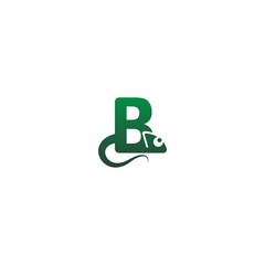 Chameleon font, letter logo icon design