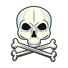 skull bone tattoo witn bones art icon
