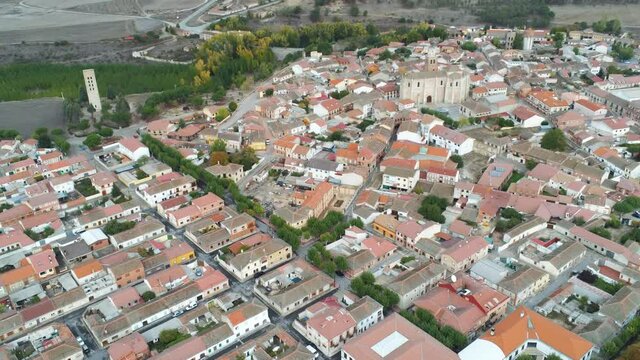 Coca, historical village in Segovia,Spain. Aerial Drone Footage
