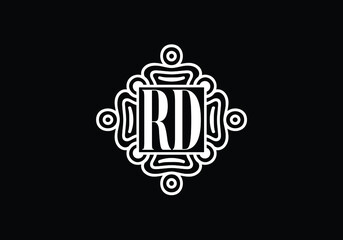 Initial Monogram Letter R D Logo Design Vector Template. R D monogram Logo.