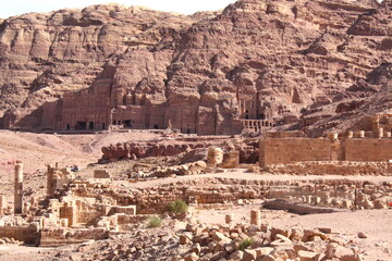 Ancient city of Petra in Jordan, troglodytes, caves