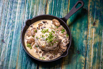 bread dumpling with sauce