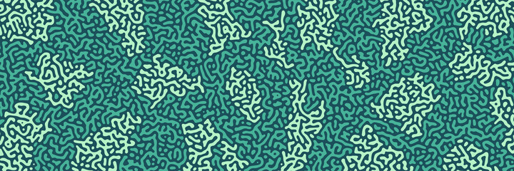 Fototapeta premium Turing background, organic liquid texture. Pattern with fluid ink shapes, turquoise green color