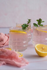 Pink lemonade, lemonade with taste of a rose.