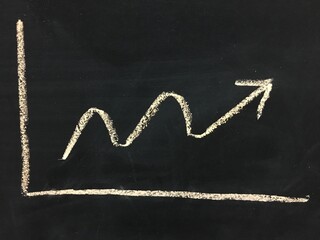 Fototapeta na wymiar Investment Graph on Black Board