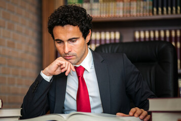 Confident lawyer in his studio