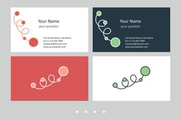 Business card template. Attractiveness in two color schemes.