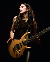 Obraz premium man playing electrical guitar