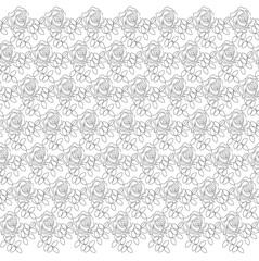 Vector ornamental seamless lacy pattern with roses. Set of Seamless Lacy Patterns. Ethnic geometric pattern design of Lace for background or wallpaper. Freehand Vector Drawing.