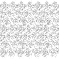 Vector ornamental seamless lacy pattern with roses. Set of Seamless Lacy Patterns. Ethnic geometric pattern design of Lace for background or wallpaper. Freehand Vector Drawing.