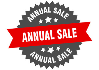 annual sale round isolated ribbon label. annual sale sign
