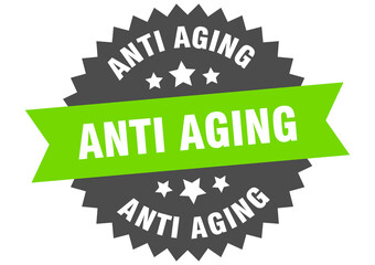 anti aging round isolated ribbon label. anti aging sign