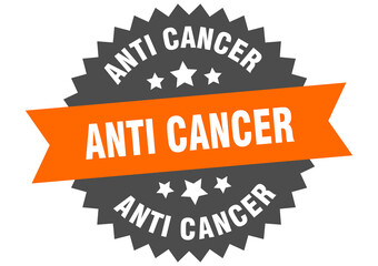 anti cancer round isolated ribbon label. anti cancer sign