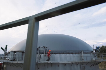 Biogas station. Biological gas plant.