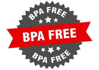 bpa free round isolated ribbon label. bpa free sign