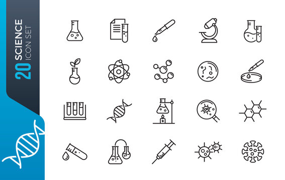 minimal science icon set