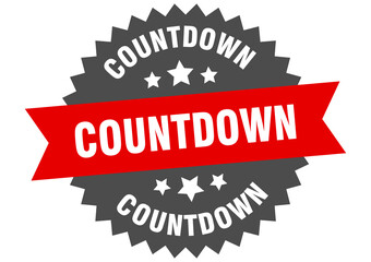 countdown round isolated ribbon label. countdown sign