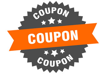 coupon round isolated ribbon label. coupon sign