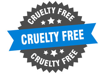 cruelty free round isolated ribbon label. cruelty free sign