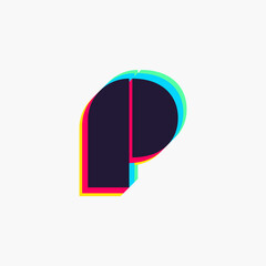 Letter P logo with stereo effect.