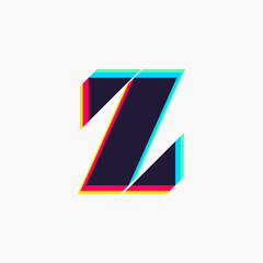 Letter Z logo with stereo effect.