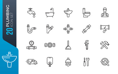 minimal plumbing icon set