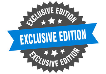 exclusive edition round isolated ribbon label. exclusive edition sign