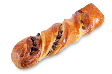 Chocolate cookie Twists on a white isolated background